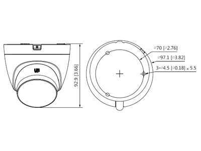 DAHUA HAC-HDW1509TLQ-A-LED - Cámara Domo Full Color de 5 Megapixeles/ Micrófono Integrado/Lente de 3.6mm/ 88° Grados de apertura/ Imagen a Color 24/7/ WDR Real de 120dB/ Leds para 20 Metros/ IP67/ Instalación Rapida/