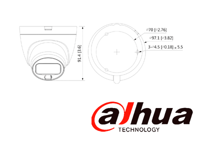DAHUA DH-HAC-HDW1209TLQN-A-LED-0280B-S3 -Cámara Domo Full Color de 2 MP con lente de 2.8mm y ángulo de 103° Micrófono integrado, iluminación de 30 m, tecnología Starlight y DWDR. Resistente con IP67, visión clara en baja luz