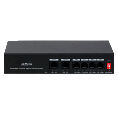 DAHUA KTP03-V2 - Kit de Videportero IP/ Monitor de 7 Pulgadas. Frente de Calle y Switch PoE/ 6&1 E&S de Alarma/ Frente de Calle IP65/ IR/ Apertura Remota / Switch de 4 Puertos PoE 10/100/ 2 Puertos Uplink/ Controla 1 Puerta/