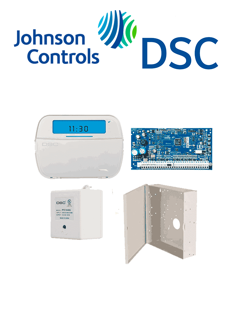 DSC NEO RF ALFA - Kit Neo 32 Zonas Inalámbricas Panel HS2032/ / Teclado Alfanumerico HS2LCDRF9N/ Fuente PTC1640U / Gabinete GMX003