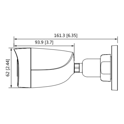 DAHUA HAC-HFW1200CN-A - Cámara Bullet 1080p/ Micrófono Integrado/ Lente de 2.8mm/ 30 Mts de Ir/ IP67/ Policarbonato/ CVI/CVBS/AHD/TVI/ BLC/HLC/DWDR/