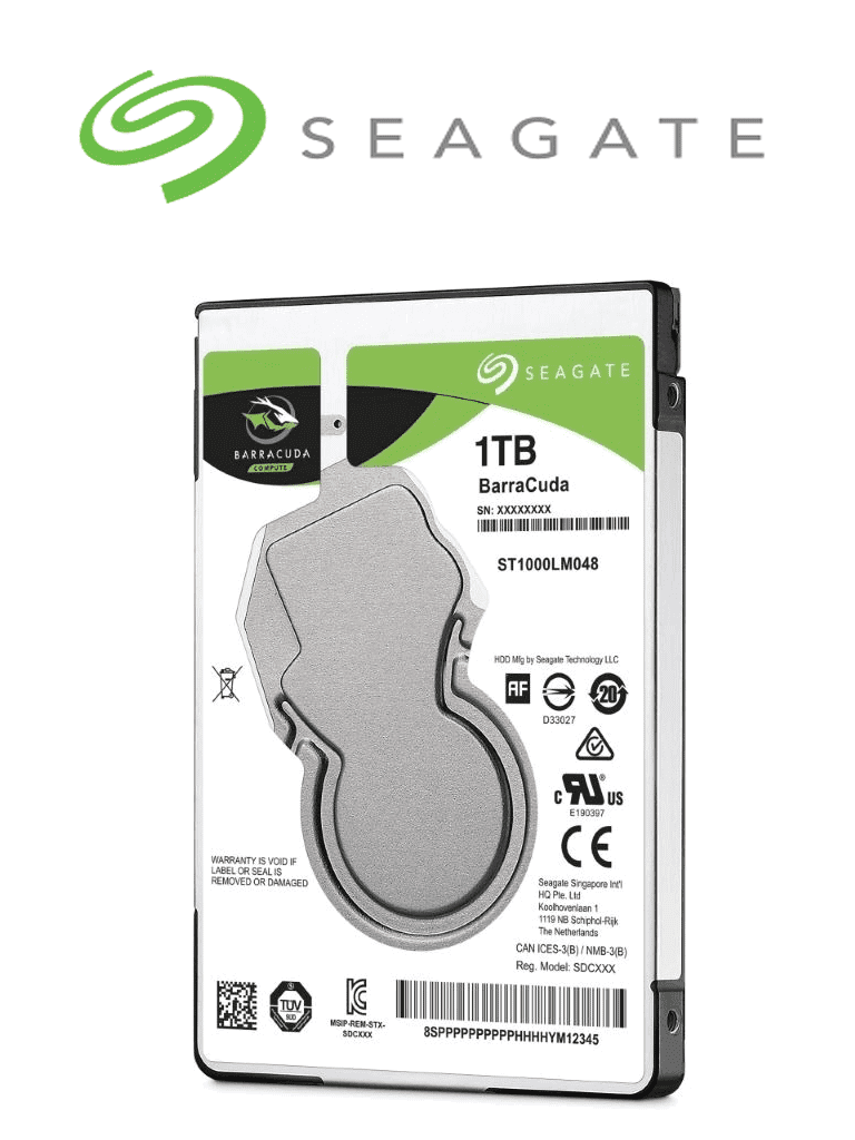 SEAGATE ST1000LM048 - Disco duro de 1TB / 2.5 Pulgadas / Para usos multiples / SATA 6Gb/s / 128MB / 5400 RPM / 600000 Ciclos/ BarraCuda / Compatible con DVRs móviles