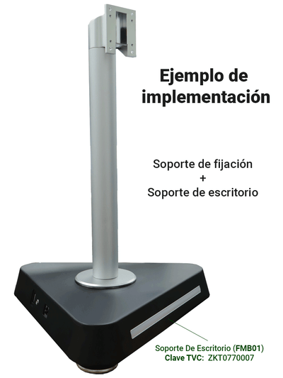 ZKTECO KJZ03 - Soporte de Fijación para Equipos Visible Light / Linea SpeedFaceV5L, ProFaceX y FaceDepot7BL / Acero Inoxidable / Compatible con Nuevos Pedestales FMB03 y FMB01