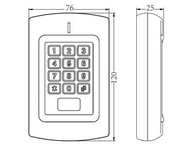 ZKTECO MKHID - Teclado Independiente para Control de Acceso / Interior o Exterior / 1000 Contraseñas o Tarjetas ID (125Khz)