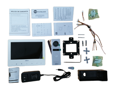 DAHUA KTA02 - Kit de Videoportero Analógico/ Monitor con Pantalla de 7 Pulgadas/ Botones Touch/ Frente de Calle con Camara de 1.3 Megapixeles/ DWDR/ IP66/ Apertura de Puerta/ Soporta Hasta 2 Frentes de Calle + 3 Monitores/
