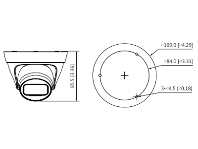 DAHUA IPC-HDW1239T1-LED-S4 - Camara IP Domo Full Color 2 Megapixeles/ Lente de 2.8mm/ 110 Grados de Apertura/ Luz Blanca de 15 Mts/ H.265/ IP67/ PoE/ DWDR/
