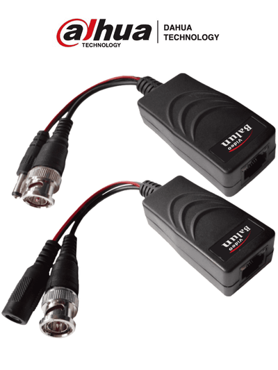 DAHUA PFM802 - Par de Transceptores Pasivos de Hasta 4 Megapíxeles para Video y Energía/ Distancia de Hasta 150 Metros/ Voltaje de Entrada de 12-15V DC/ Cableado por RJ-45/ Conectores BNC y de Energía/ Soporta: HDCVI/TVI/AHD/CVBS/