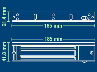 YLI YM180NLED Cerradura Magnética con indicador led para Control de Acceso / Fuerza de Sujeción 180 Kg o 350 LB / Compatible con Soporte YLI MBK180NLC y MBK180NZL / Para puerta de madera, vidrio o metal