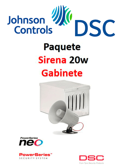 DSC S20WGPAQ - Paquete Sirena Exterior 20W con Gabinete
