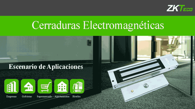 ZKTECO LM200LED - Contrachapa magnética con indicador LED de 200 Kg, alimentación a 12VDC para sistemas de control de acceso, compatible con puertas de madera, metal o vidrio