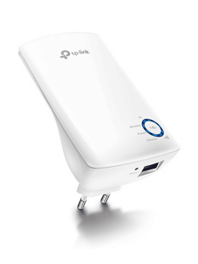 TP-LINK TL-WA850RE - Repetidor inalámbrico universal de señal WiFi, hasta 300Mbps en 2.4GHz, con 2 antenas internas, 1 puerto RJ45, modo extensor de rango y punto de acceso.