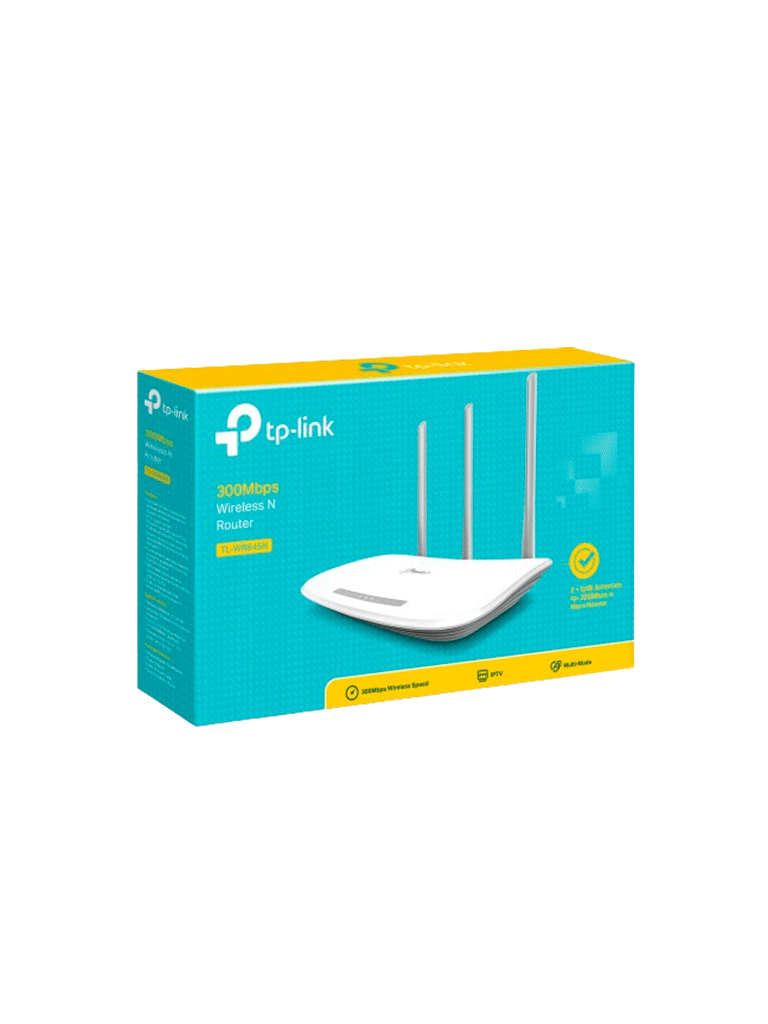 TP-LINK TL-WR845N - Router inalámbrico con velocidad de hasta 300Mbps, WiFi 4 802.11n/b/g en 2.4 GHz, 3 antenas y 4 modos: Router, Extensor de Rango, Punto de Acceso y WISP, 1 puerto WAN FE y 4 puertos LAN FE.