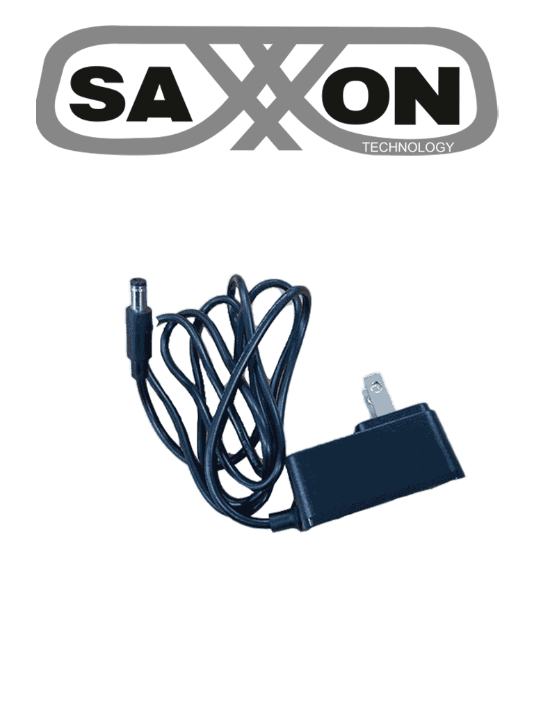 SAXXON KA0601A1200500USS - Fuente de Poder Regulada / Alimentación 12 Vcc 0.5 Amper / Conector Macho / Voltaje de Entrada: 100-240V / Ideal para Cámaras de CCTV, Controles de Acceso y Asistencia