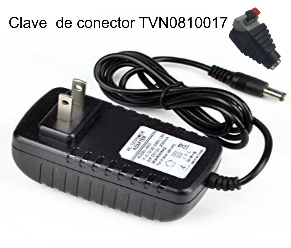 SAXXON PSU1202E - Fuente de Poder Regulada de 12 Vcc 2 Amperes/ Con Cable de 1.2 Metros/ Conector Macho/ Especial para Camaras de CCTV/ Usos Multiples/