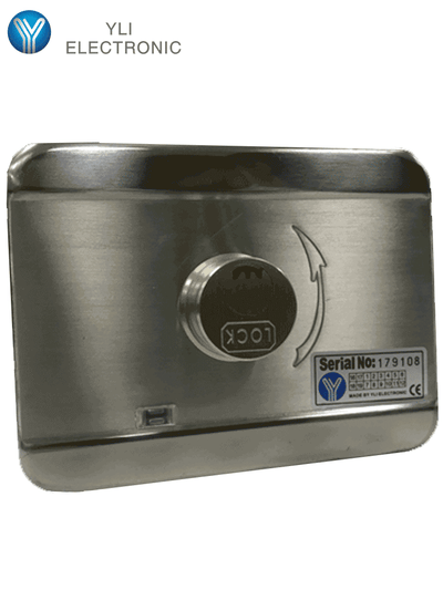 YLI ABK703BS - Cerradura inteligente anti impacto cuenta con juego de 3 llaves, sensor con luz LED de status o correcto cerrado, apertura con pulso voltaje de 12VDC