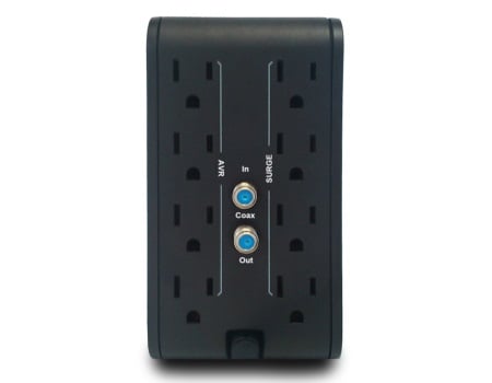 CDP R2C-AVR1008 - Regulador de 1KVA / 500W con 8 terminales de salida: 4 con protección de sobretensión y 4 con protección AVR, incluyendo protección de línea datos