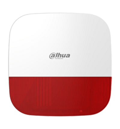 DAHUA DHI-ARA13-W2 - Sirena Inalámbrica para Exterior con Estrobo Rojo/ 110dB / Múltiples sonidos de Alarma/ IP65/ Alarma de Batería Baja