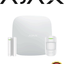 AJAX KIT BASIC - Panel de alarma Hub2 conexión Ethernet / APP “AJAX PRO” iOS y Android , 1 sensor de movimiento y 1 detector de puerta o ventana con entrada auxiliar en color blanco