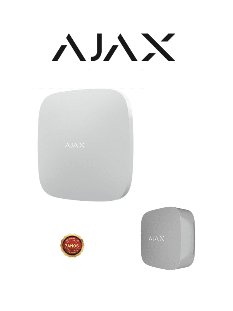 AJAX KIT BASIC LIFE - Panel de alarma Hub2 conexión ETHERNET APP “AJAX PRO” iOS y Android ,+ Monitor inteligente de la calidad del aire Ajax LifeQuality . Color Blanco