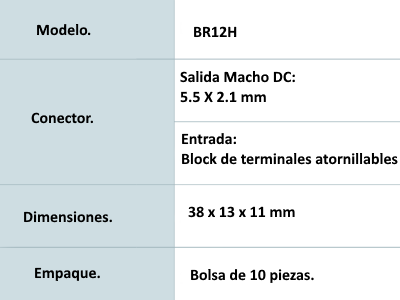 SAXXON PSUBR12H - Bolsa de 10 Conectores Macho Para Alimentación de Camaras/ Terminales Tipo Tornillo Positivo y Negativo/ Resistente a la Oxidación/