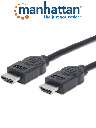 MANHATTAN 306119- Cable HDMI de Alta Velocidad de 1.8 Metros/ Resolución 4k@30Hz/ Soprota 3D/ HDMI Macho a Macho/ Soporta Canal de Retorno de Audio (ARC)/ Blindado para Reducir Interferencia