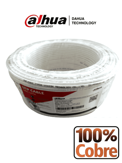 Cable DAHUA PFM920I-5EUN-C-V2-100 - Bobina de 100 Mts de Cable UTP Cat5e/ 100% Cobre/ Color Blanco/ Ideal para Video y Redes/