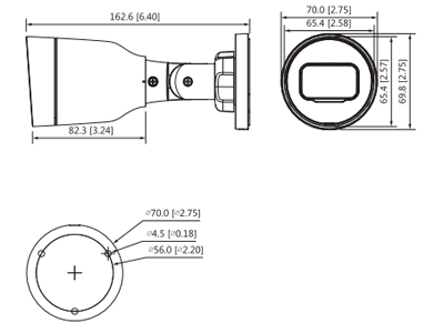 DAHUA IPC-HFW1431S1-S4 Cámara IP Bullet de 4 Megapixeles/ H.265+/ Lente de 2.8mm/ 93 Grados de Apertura/ IR de 30 Metros/ 30 FPS/ WDR/ IP67/