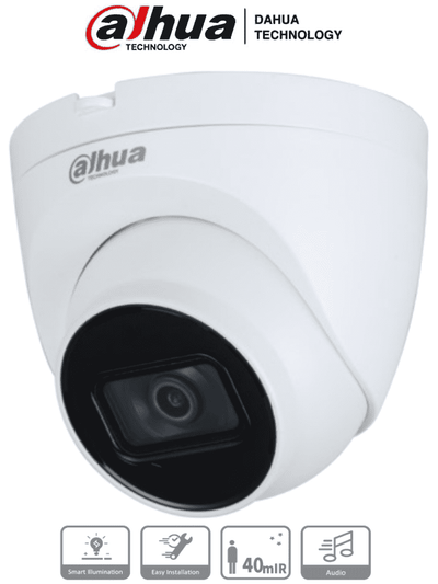 DAHUA HAC-HDW1200TQ-A - Cámara Domo de 2 Megapíxeles/ 1080p/ Lente de 2.8mm/ 102 Grados de Apertura/ Super Adapt/ IR de 40 Metros/ Microfono Integrado/ Instalación Rapida/ IP67/ DWDR/