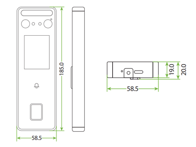 ZKTECO SpeedFaceV3L - Control de Acceso y Asistencia Facial Visible Light / 500 Rostros / 3,000 Huellas / 200,000 eventos / TCP/IP / IP65