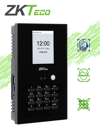 ZKTECO LFACE10 - Control de asistencia facial Visible Light / 100 rostros / 50,000 eventos / Función SSR para descargas en hojas de cálculo por USB