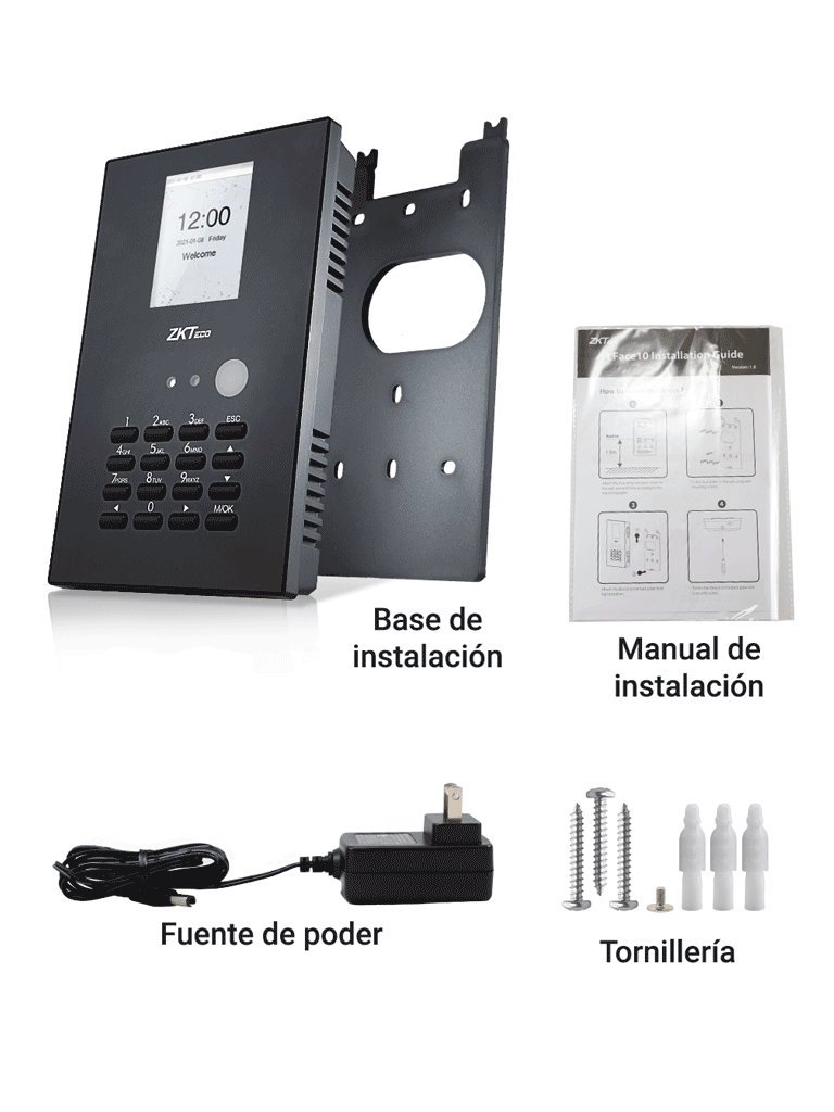 ZKTECO LFACE10 - Control de asistencia facial Visible Light / 100 rostros / 50,000 eventos / Función SSR para descargas en hojas de cálculo por USB