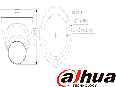 DAHUA HAC-HDW1209TLQN-LED - Cámara Domo Full Color de 2 Megapíxeles/ 1080p/ Lente e 2.8mm/ 106 Grados de Apertura/ 20 Metros de Iluminación/ Instalación Rápida/ IP67/ DWDR/ Starlight/