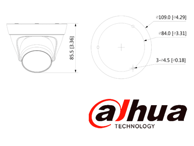 DAHUA IPC-HDW1239T1-A-LED-S5 Camara IP Domo Full Color 2 Megapixeles/ Lente de 2.8mm/ 110 Grados de Apertura/ Microfono Integrado/ Luz Blanca de 15 Mts/ H.265/ IP67/ PoE/ DWDR/
