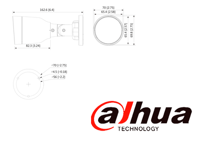 DAHUA IPC-HFW1239S1-A-LED-S5 Camara IP Bullet Full Color de 2 Megapixeles/ Lente de 2.8mm/ 102 Grados de Apertura/ Microfono Integrado/ H.265+/ 15 Metros de Luz Visible/ IP67/ PoE/ DWDR/