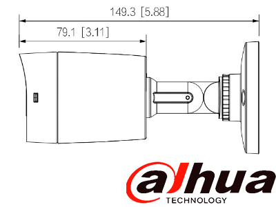 DAHUA HAC-B1A21-28 - Camara Bullet de 2 Megapixeles/ 1080p/ Lente de 2.8 mm/ 100 Grados de Apertura/ IR de 20 Metros/ IP67/ Soporta: CVI/TVI/AHD y CVBS/ 