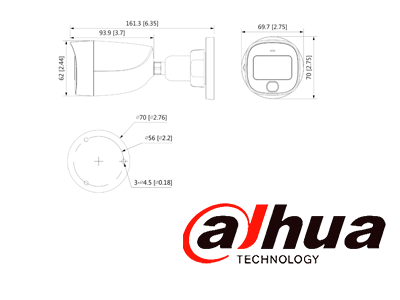 DAHUA HAC-HFW1209CN-A-LED - Cámara Bullet Full Color 1080p/ Lente de 2.8 mm/ 106 Grados de Apertura/ Micrófono Integrado/ Luz Blanca de 20 Mts/ DWDR/ Starlight/ IP67/ Soporta CVI/AHD y CVBS/