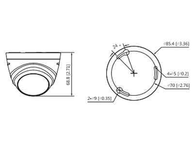 DAHUA HAC-T1A51-28 Cámara Domo de 5 Megapixeles/ Lente de 2.8mm/ 106 Grados de Apertura/ IR de 20 Mts/ Uso Interior/ Soporta HDCVI/AHD/TVI y CBVS/