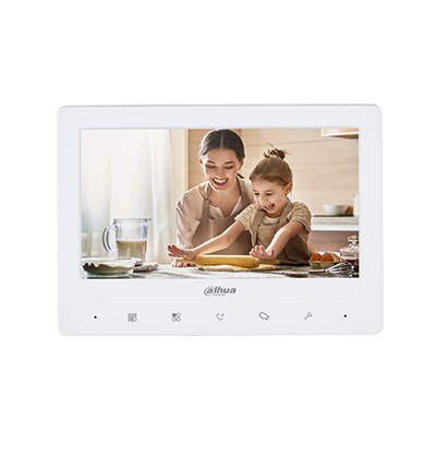 DAHUA KTA02 - Kit de Videoportero Analógico/ Monitor con Pantalla de 7 Pulgadas/ Botones Touch/ Frente de Calle con Camara de 1.3 Megapixeles/ DWDR/ IP66/ Apertura de Puerta/ Soporta Hasta 2 Frentes de Calle + 3 Monitores/