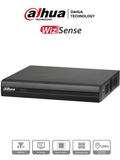 DAHUA XVR1B16H-I - DVR de 16 Canales de 5 Megapixeles Lite/ WizSense/ Cooper-I/ H.265+/ 16 Canales HDCVI +8 IP/ Hasta 24 Canales IP/ SMD Plus/ / 1 Sata de Hasta 16 TB/ Soporta CVI/AHD/TVI/ CVBS e IP/ Funciones POS/ 