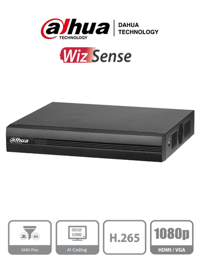 DAHUA XVR1B16-I - DVR de 16 Canales 1080p Lite/ WizSense/ Cooper-I/ H.265+/ 16 Canales+2IP o Hasta 18 Ch IP/ 8 Canales SMD Plus/ Busqueda Inteligente (Humanos y Vehiculos)/ Codificación Inteligente/ Smart Audio/