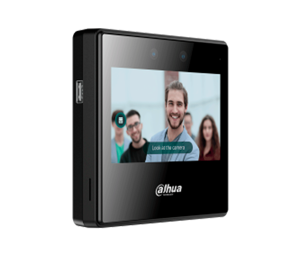 DAHUA ASA3223A-W - Control de Asistencia con Reconocimiento Facial/ Pantalla Touch de 4.3 Pulgadas/ WiFi/ 2000 Rostros y Contraseñas/ 300,000 Registros/ Detección de Vida/ 0.2 Segundos/ Rango de Reconocimiento de .3 a 1.5 Metros/