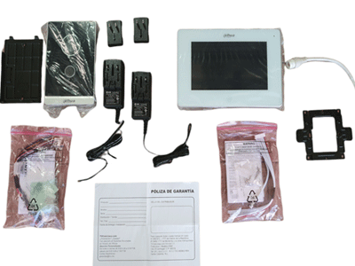 DAHUA KTW01 - Kit de Videoportero WiFi/ Monitor con Pantalla de 7"/ 6 Entradas de Alarmas/ 8 Zonas de Alarma Inalámbricas/ Ranura MicroSD/ Graba y Captura Imágenes/ Camara de 2MP con WDR Real e IR/ Controla 2 Puertas/ Apertura con Tarjeta