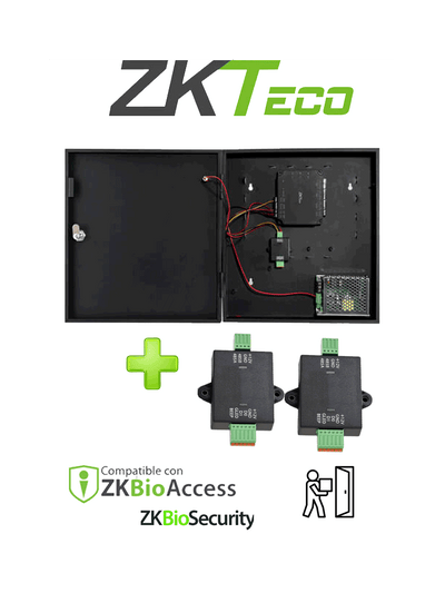ZKTECO C2260WRPack - Panel de Control de Acceso de solo Tarjeta para 2 Puertas con Convertidor de 485 a Wiegand / Controla hasta 10 Puertas Incorporando Expansor DM10 / Comunicación TCP/IP / Compatible con Biosecurity y BioAccess / #ZK30