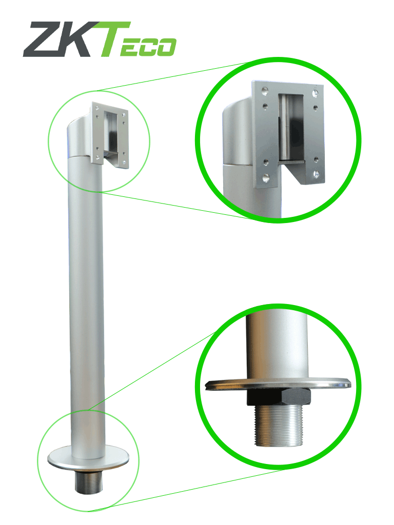 ZKTECO KJZ03 - Soporte de Fijación para Equipos Visible Light / Linea SpeedFaceV5L, ProFaceX y FaceDepot7BL / Acero Inoxidable / Compatible con Nuevos Pedestales FMB03 y FMB01