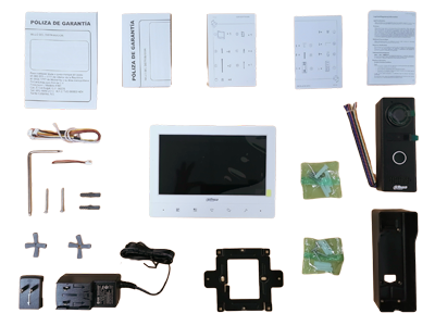 DAHUA KTA02M - Kit de Videoportero Analogico con Frente de Calle Metalico/ Monitor de 7 Pulgadas TFT/ 1024x600/ Frente de Calle con Camara de 1.3 MP/ DWDR/ IR Automatico/ 1 Entrada y Salida de Audio/ Soporta Boton de Salida/