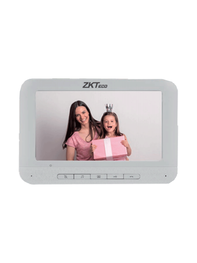 ZKTECO VDP03B3 Kit - Kit de Videoportero Analógico / Monitor de 7 Pulgadas / Frente de Calle con cámara de 1 MP / Angulo de Visión 87° / Conexión hasta 4 monitores 