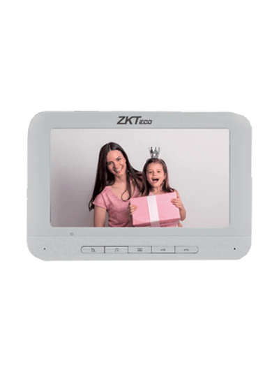 ZKTECO VDP03B3 Kit - Kit de Videoportero Analógico / Monitor de 7 Pulgadas / Frente de Calle con cámara de 1 MP / Angulo de Visión 87° / Conexión hasta 4 monitores 