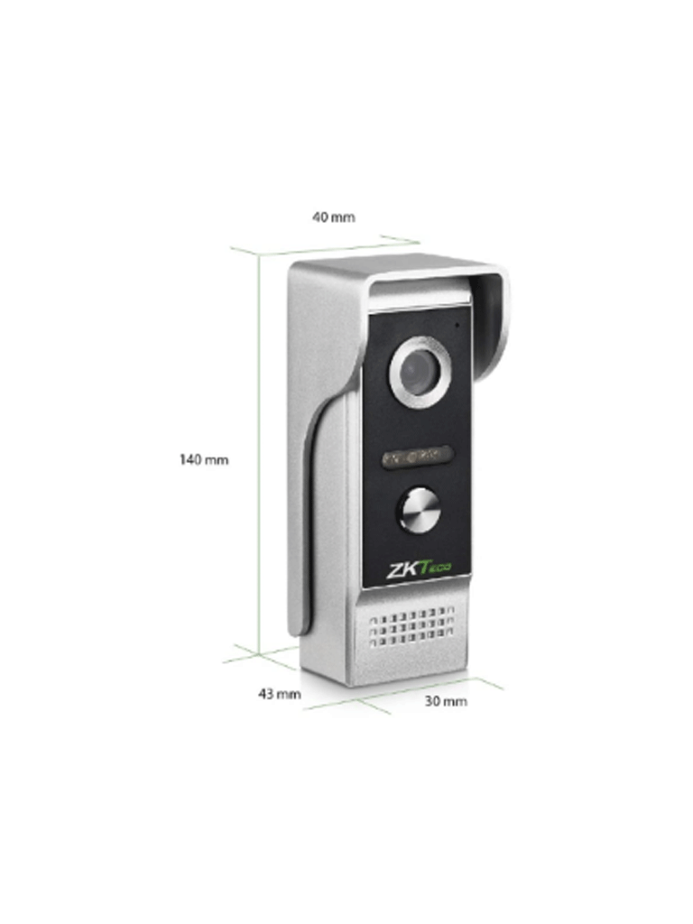 ZKTECO VDP03B3 Kit - Kit de Videoportero Analógico / Monitor de 7 Pulgadas / Frente de Calle con cámara de 1 MP / Angulo de Visión 87° / Conexión hasta 4 monitores 