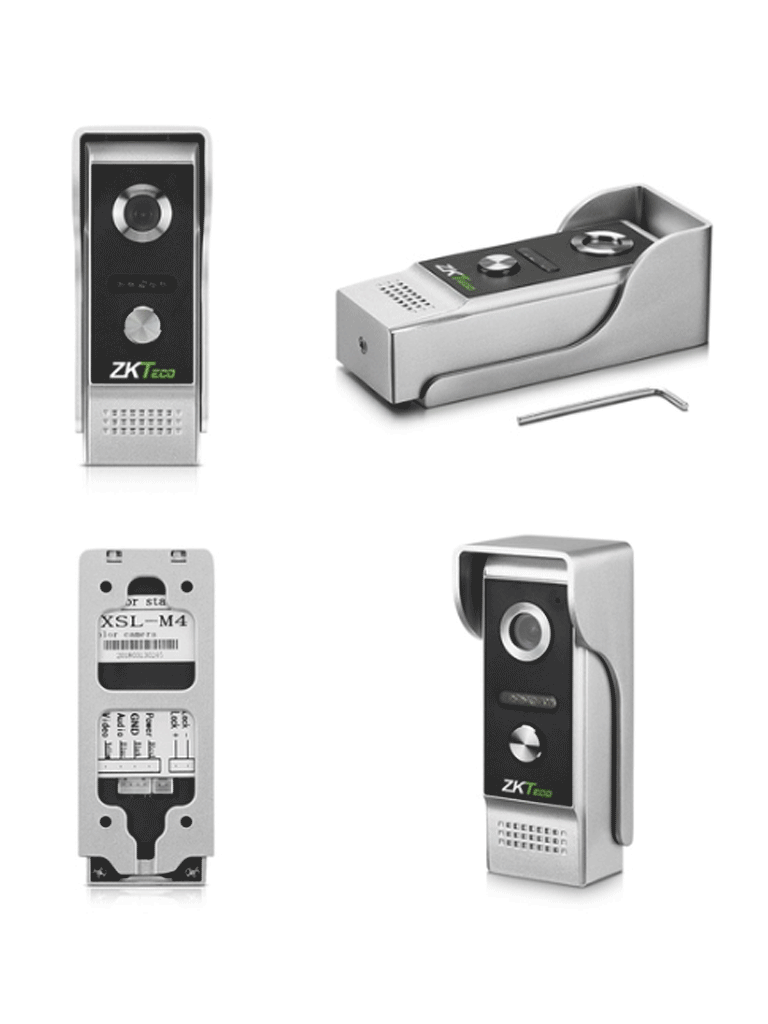 ZKTECO VDP03B3 Kit - Kit de Videoportero Analógico / Monitor de 7 Pulgadas / Frente de Calle con cámara de 1 MP / Angulo de Visión 87° / Conexión hasta 4 monitores 