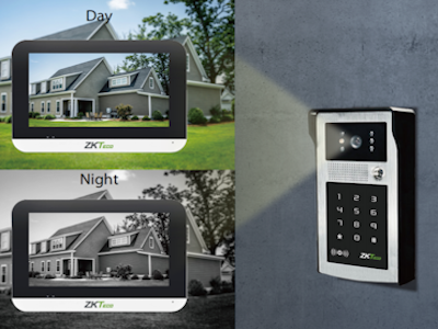 ZKTECO VK07B53LKit- Kit de Videoportero IP/ Monitor Color de 7 Pulgadas/ Frente de Calle IP55/ Cámara 1080P / PoE/ Apertura con Tarjeta Mifare y Contraseña / Excelente Visión Nocturna